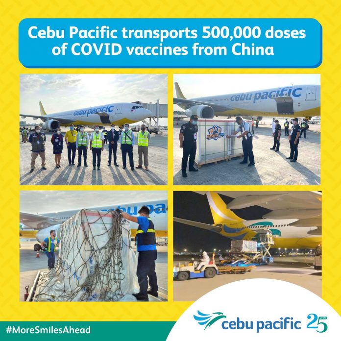 Cebu Pacific Transports 500,000 Doses of Sinovac Vaccines from China Cebu Pacific Transports 500,000 Doses of Sinovac Vaccines from China