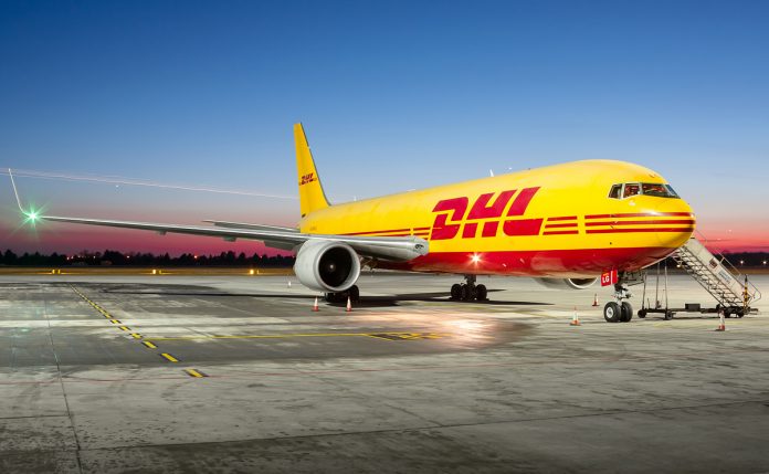 DHL airplane for GoGreen Plus Service DHL Express
