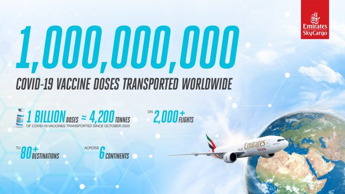 Emirates SkyCargo surpasses a historic landmark for COVID-19 vaccine transportation 1 Emirates SkyCargo COVID-19 Vaccine
