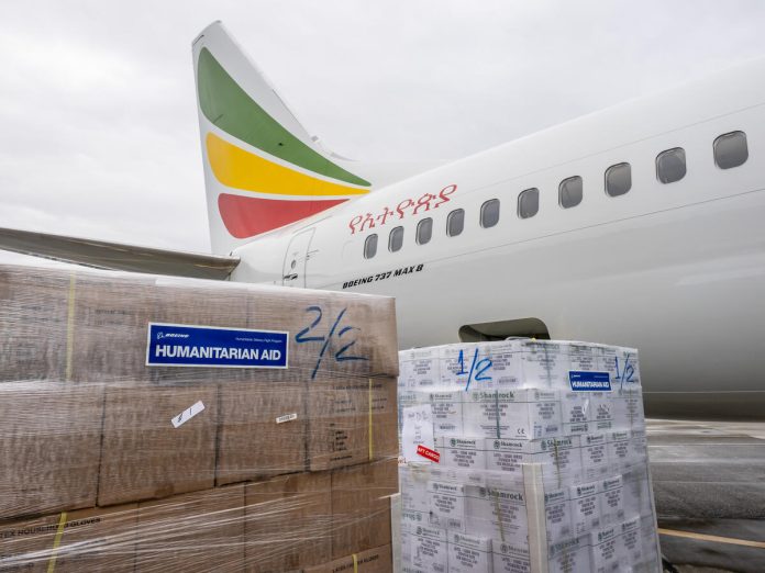 737-8 ETH Humanitarian Cargo Load Boeing Ethiopian Airlines